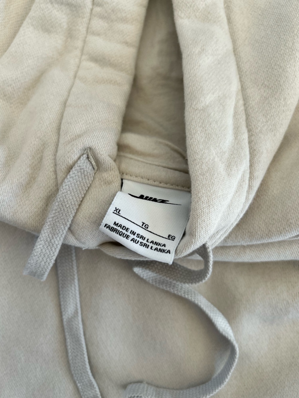 Nike Light Beige Pull-On Hoodie with Drawcord